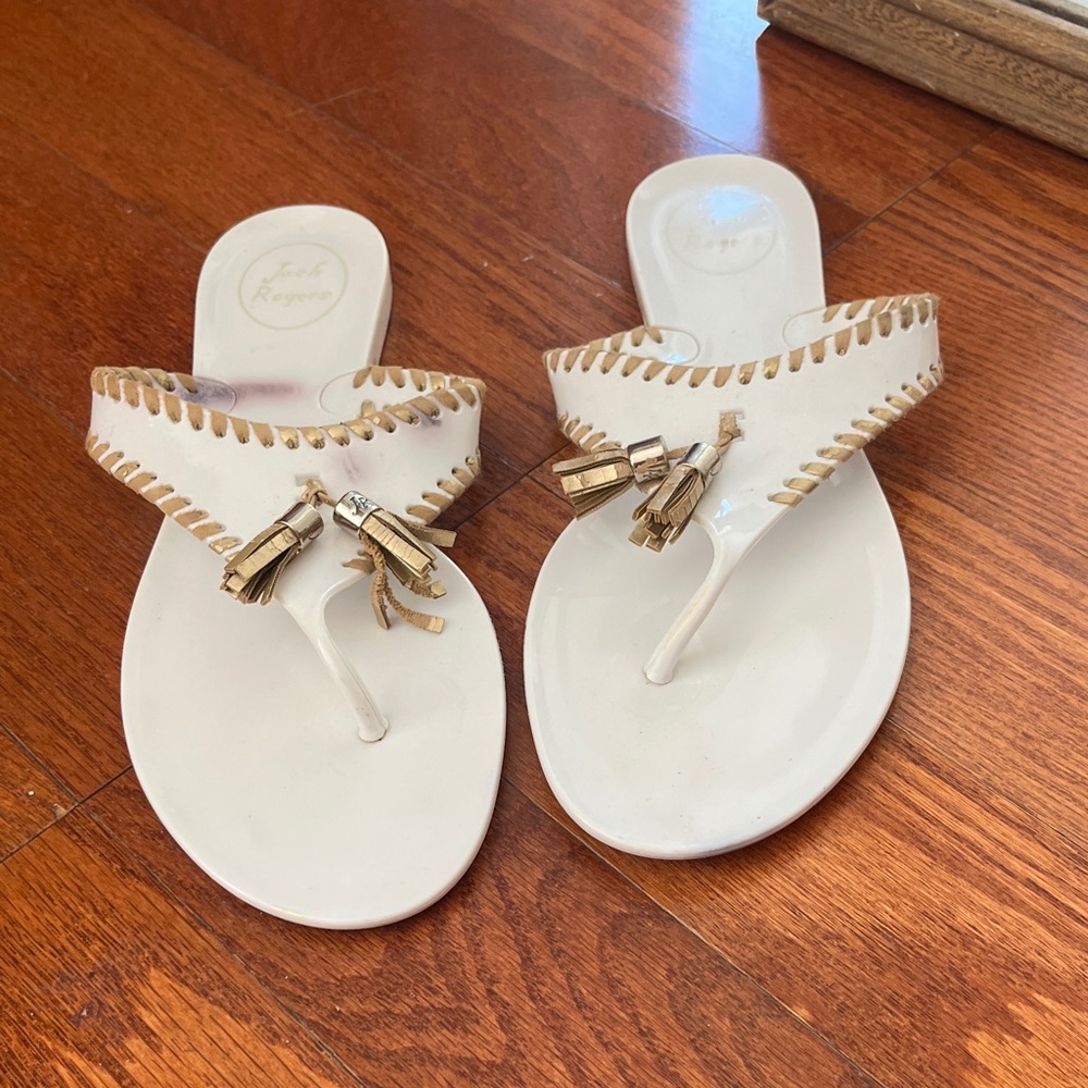 Jack rogers jelly White and Tan Women's Sandals